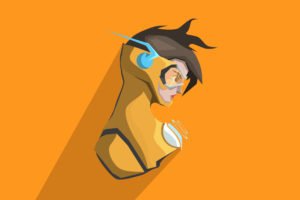 Tracer Overwatch Minimal Artwork 4K Wallpapers