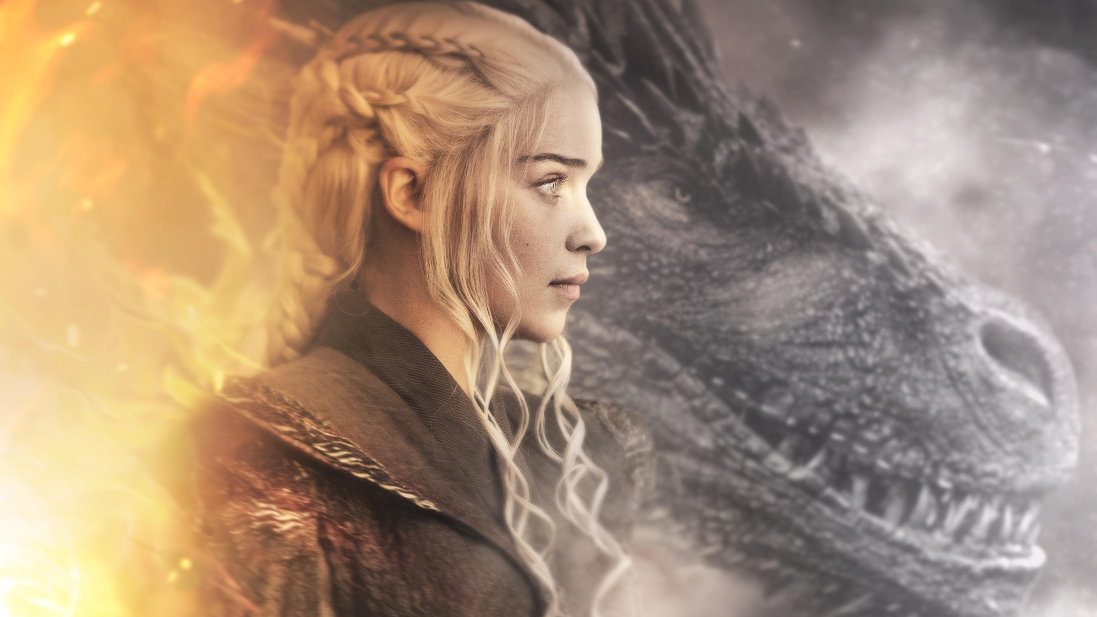 Daenerys Targaryen Dragon in Game of Thrones 4K Wallpapers